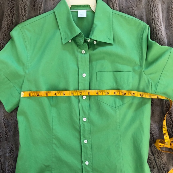 J. Crew Lime green button down, Sz 6 - Picture 4 of 7